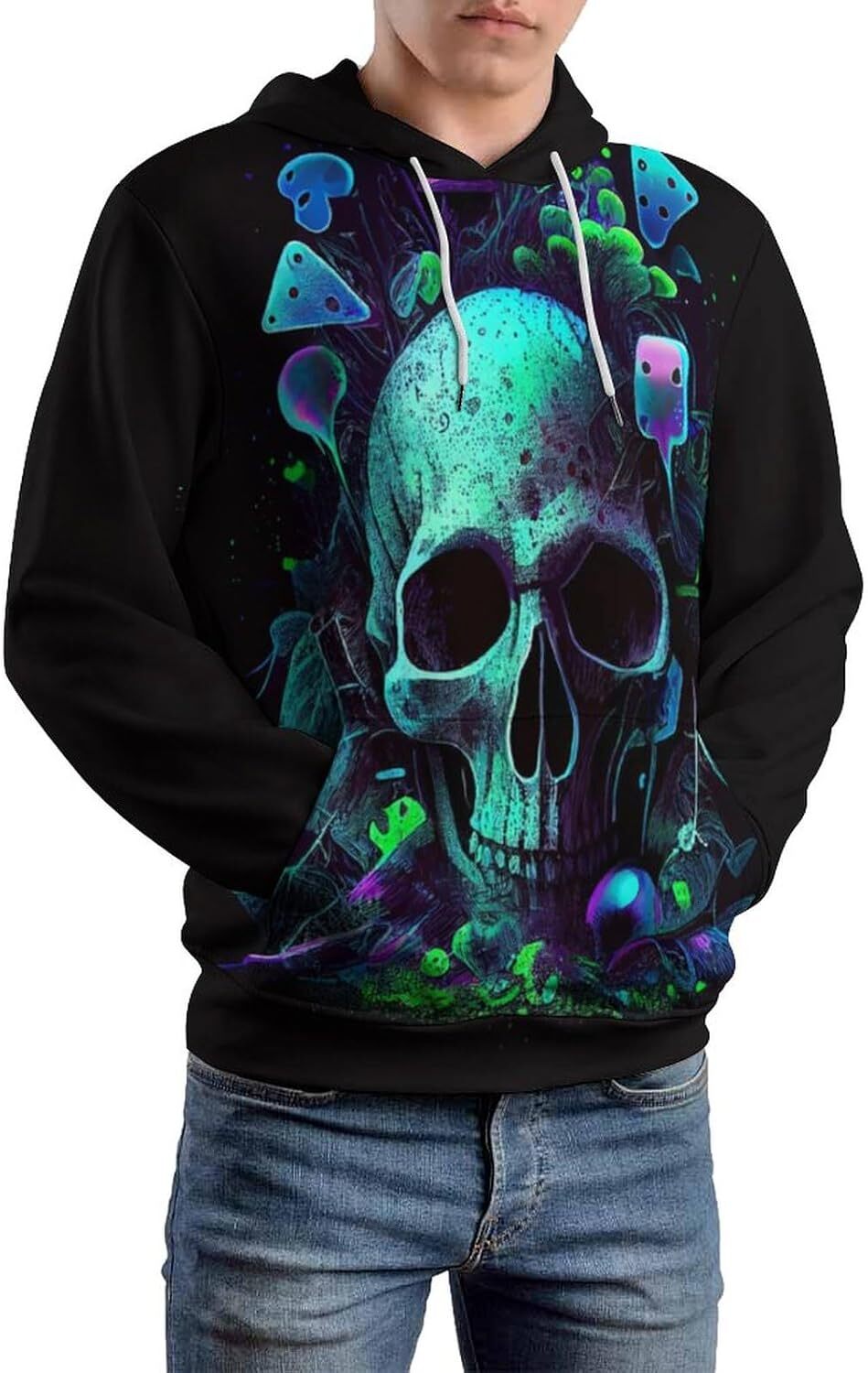 Hoodie for Mens Womens Novelty Funny Tie Dyed Skull King Hoodies 3D Art Printing Skull Dead Sweatshirt Hoodie Graphic Hoodies sweatshirt Fashion Trend