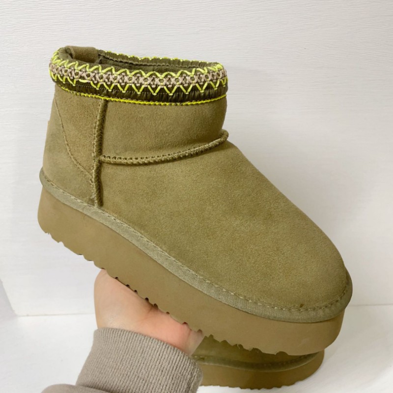Women Classic Ultra Mini Platform Boot II 2" Platform Height 5cm Australian Winter Snow Designer Tasman Tazz Fur Boots Slippers Ankle Sherpa Sweater