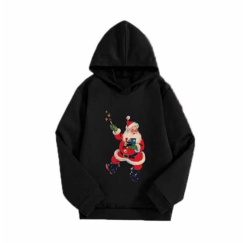 Interesting Santa Claus cartoon printed hoodie mens casual hoodie super large hoodie street clothing zipper unisex clothing Y241016