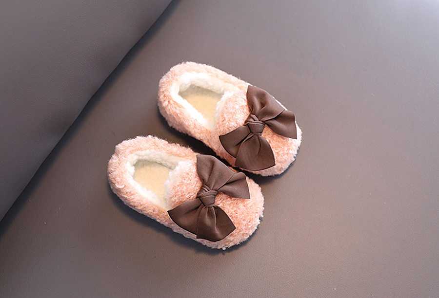 Girls Winter Shoes Big Bow Cute Tie Baby Toddler Casual Shoes Cutefeet Children Slip-on Flats Kid Cotton-padded Warm Fur Enfant Princess Shoes Sizes 2