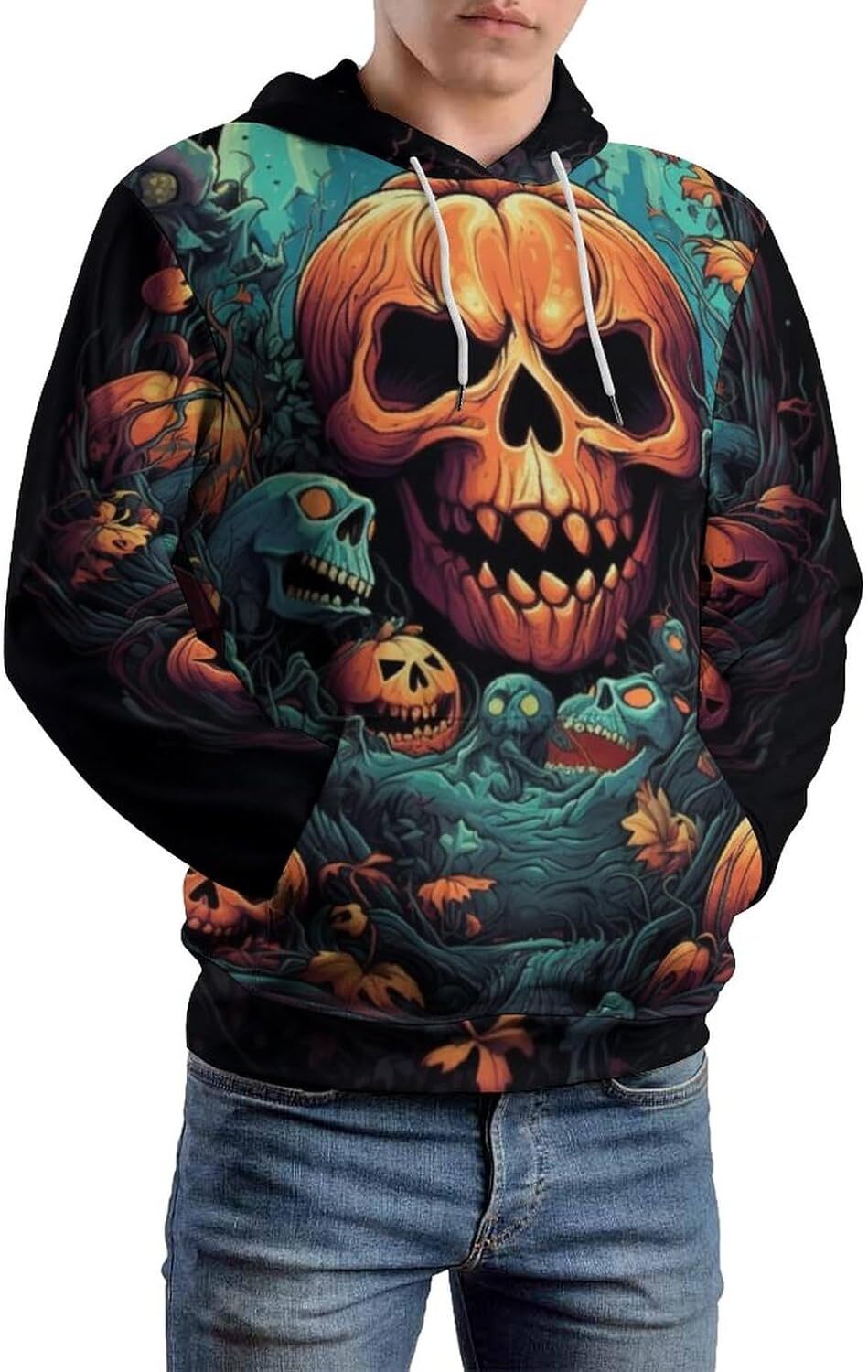 Hoodie for Mens Womens Unisex Darkness Skull Hoodie 3D Printed Death Skull Pumpkin Sweatshirt Hoodie Graphic Hoodies sweatshirt cool handsome