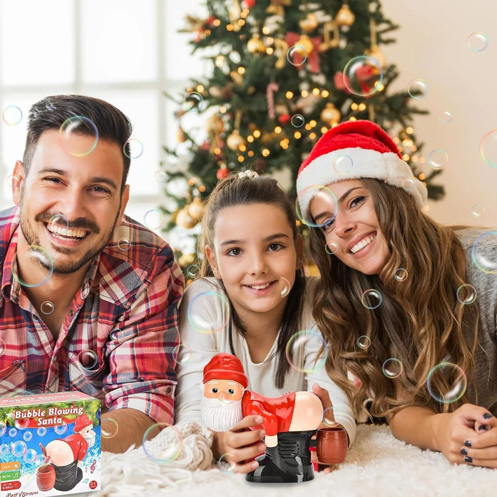 Santa Claus Bubble Machine Automatic Fart Bubble Blower Toy with Music and Light Bubble Manufacturer Toy Battery Powered Party Discounts 241016 - view 3