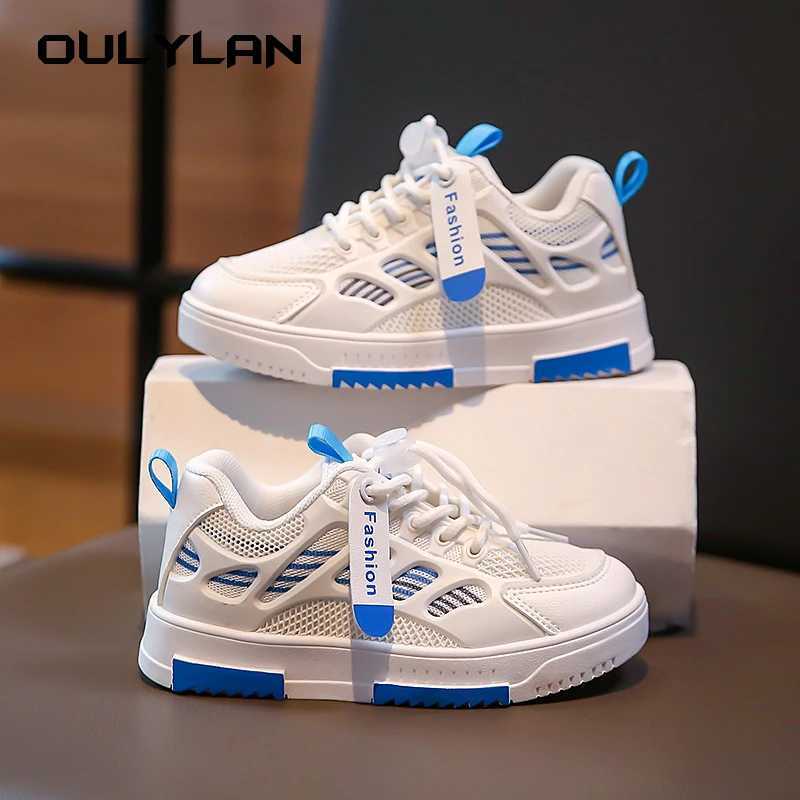New childrens sports board boys mesh breathable lightweight running girls students outdoor casual white shoes H260130