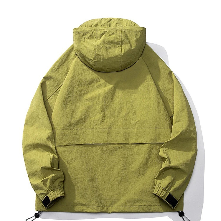 Mens Anorak jacket mens hip-hop jacket autumn windproof patch work and leisure streetwear mens outdoor coat top 4XL 241015