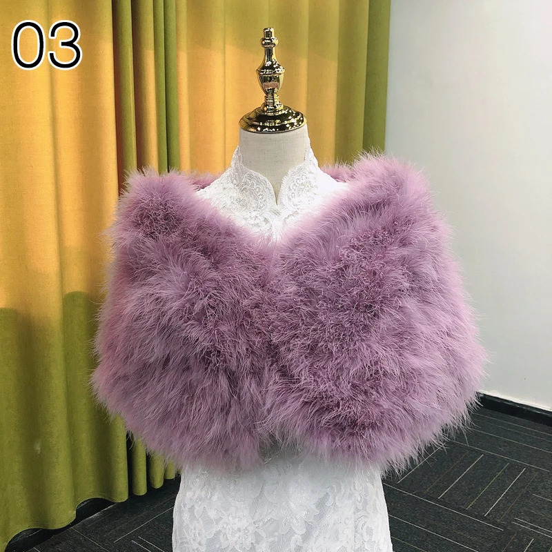 Ostrich Fur Shawl Elegant Ostrich Feather Coat Wedding Boleros Bridal Bag Shawl Party Evening Dress Cloak Scarf 241007