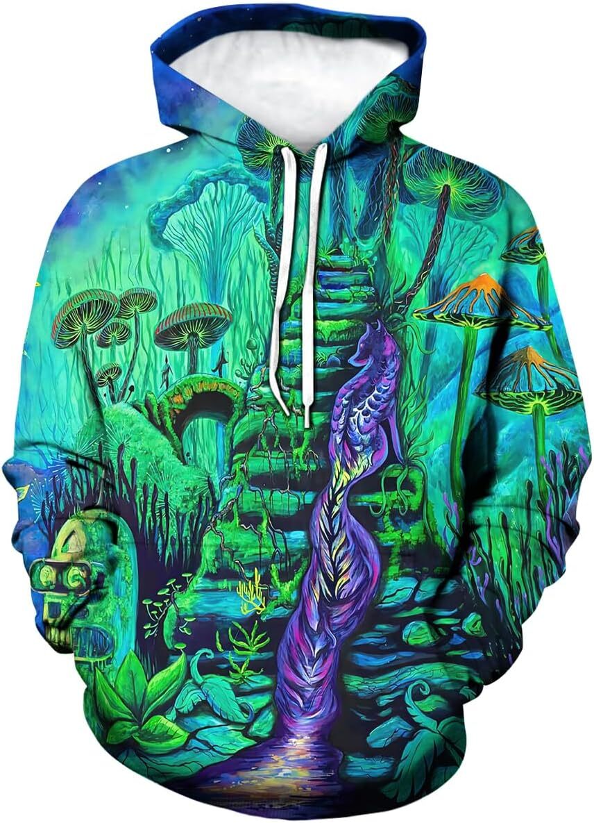 Hoodie for Mens Womens Trippy Hoodies 3D Printed Cartoon Marine Life Long sleeved Sweatshirt Pullover Sweater Graphic Hoodies sweatshirt Pullover Long