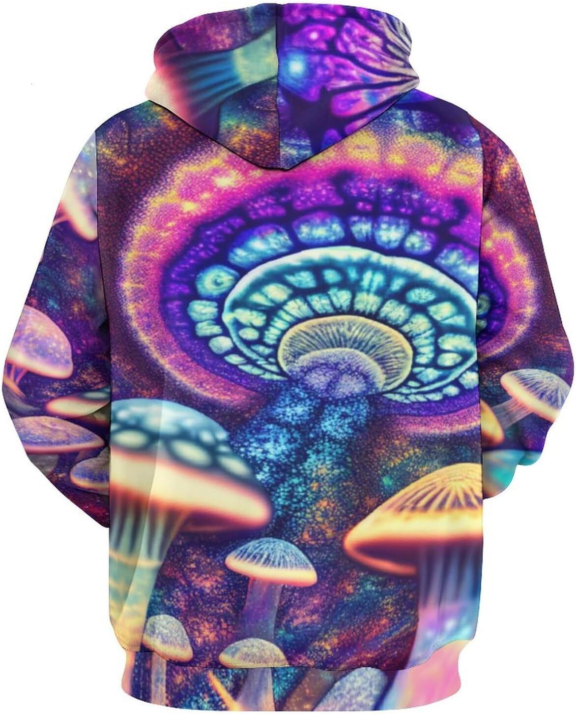 Hoodie for Mens Womens Novelty Retro Mushroom Hoodie 3D Art Casual Camouflage Forest Fungus Hoodies Graphic Hoodies sweatshirt Pullover Long Sleeve co
