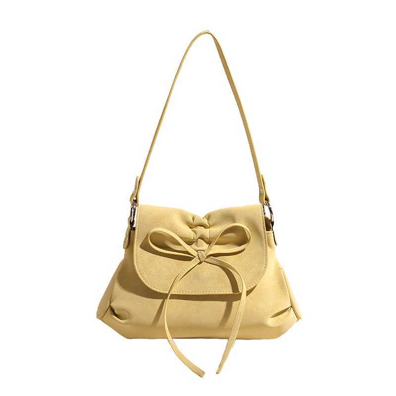 Ladies Casual Satchel Bag Large Capacity Pu Bow Underarm Trendy Clutch Handbag Adjustable Strap Outdoor Travel 241016