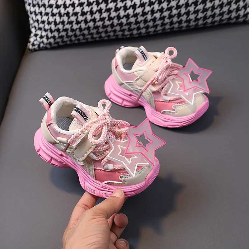 Childrens girls casual childrens fashionable breathable dad boys soft soled sports autumn running shoes C260130