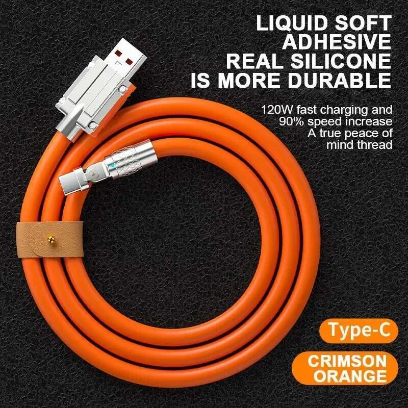 120W 7A Fast Charge Type 180 Degree Rotation Elbow Game for Xiaomi Redmi Honor Phone Charger USB C Cable
