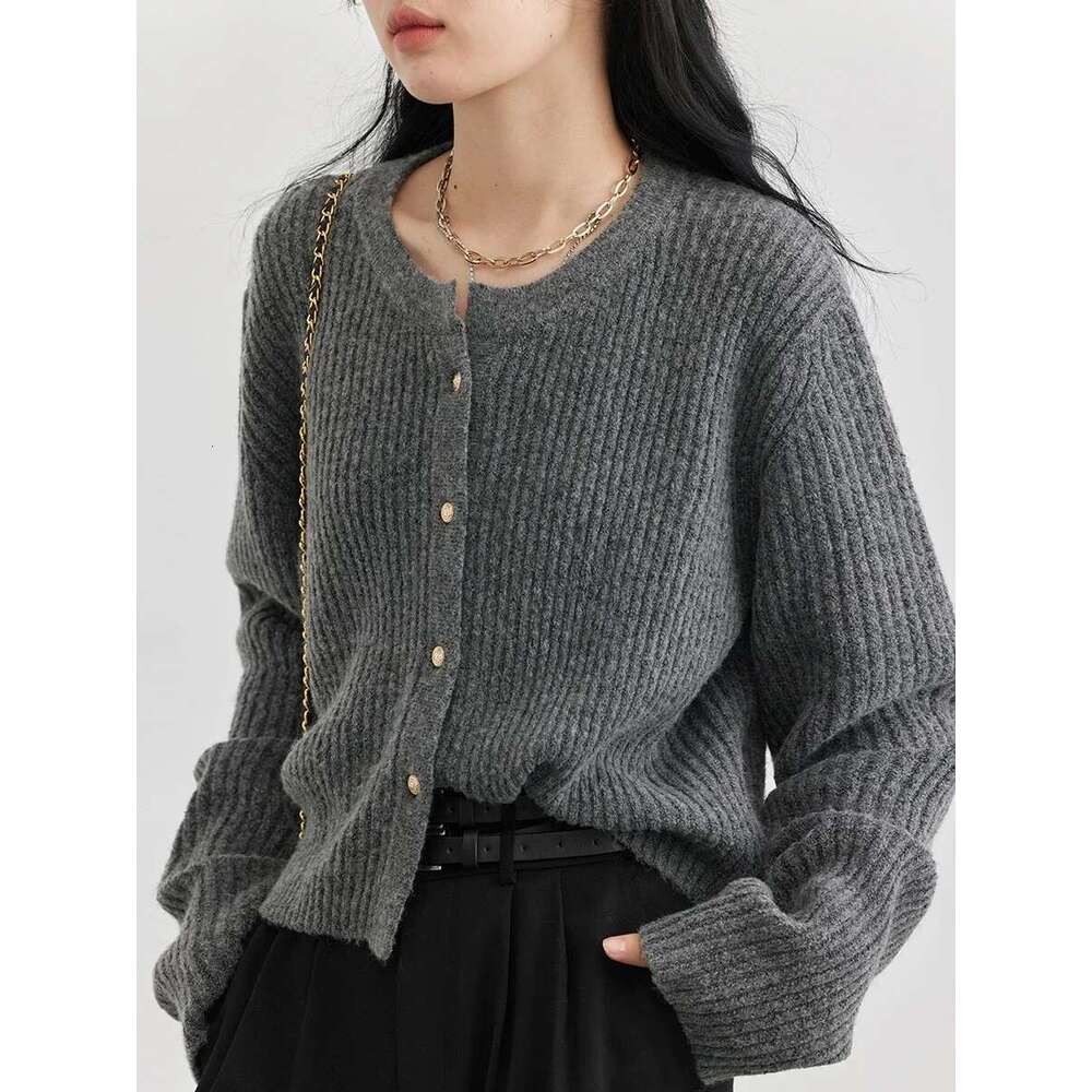 CHIC VEN Women's Sweater Solid Single Breasted Long Sleeve New O Neck Knitted Cardigan Soft Female Jumpers Autumn Spring 2023