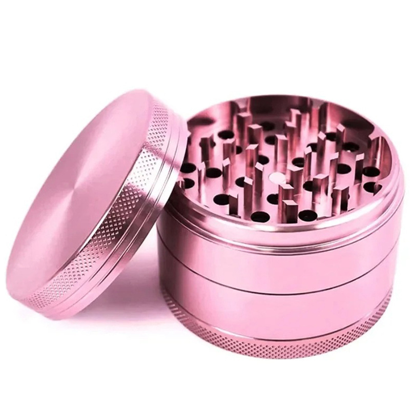 Pink Heart Aluminum Herb Four Piece Grinder, Girly Smoking Accessories for Tobacco-40mm