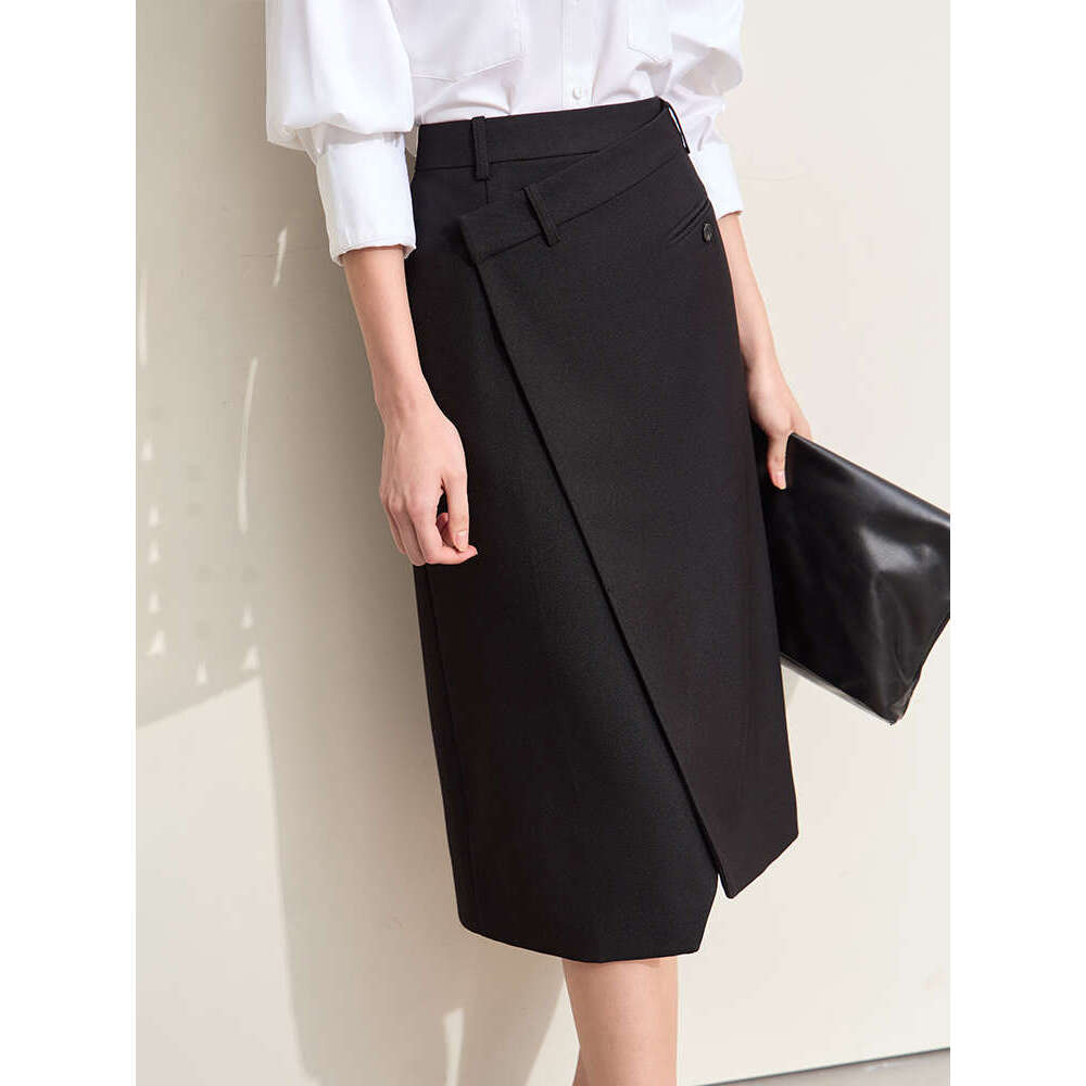 Amii Minimalism 2024 Autumn Skirts For Women New Commuter Intellectual One-Piece Wrap A-E Solid Slim Blazer Skirt 12443019