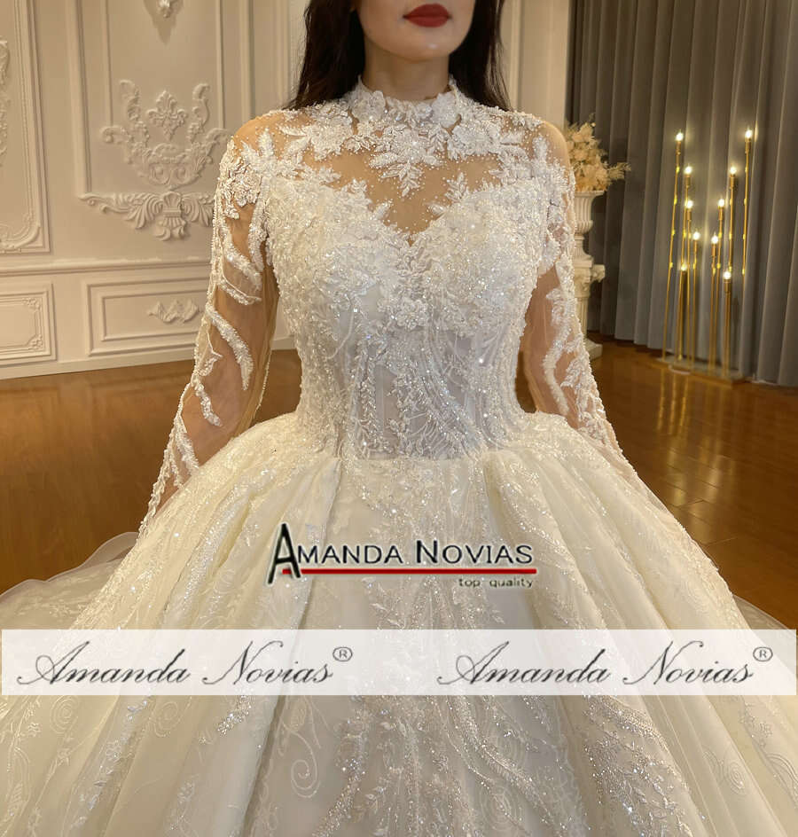 High Necke Lace Wedding Bridal Dresses