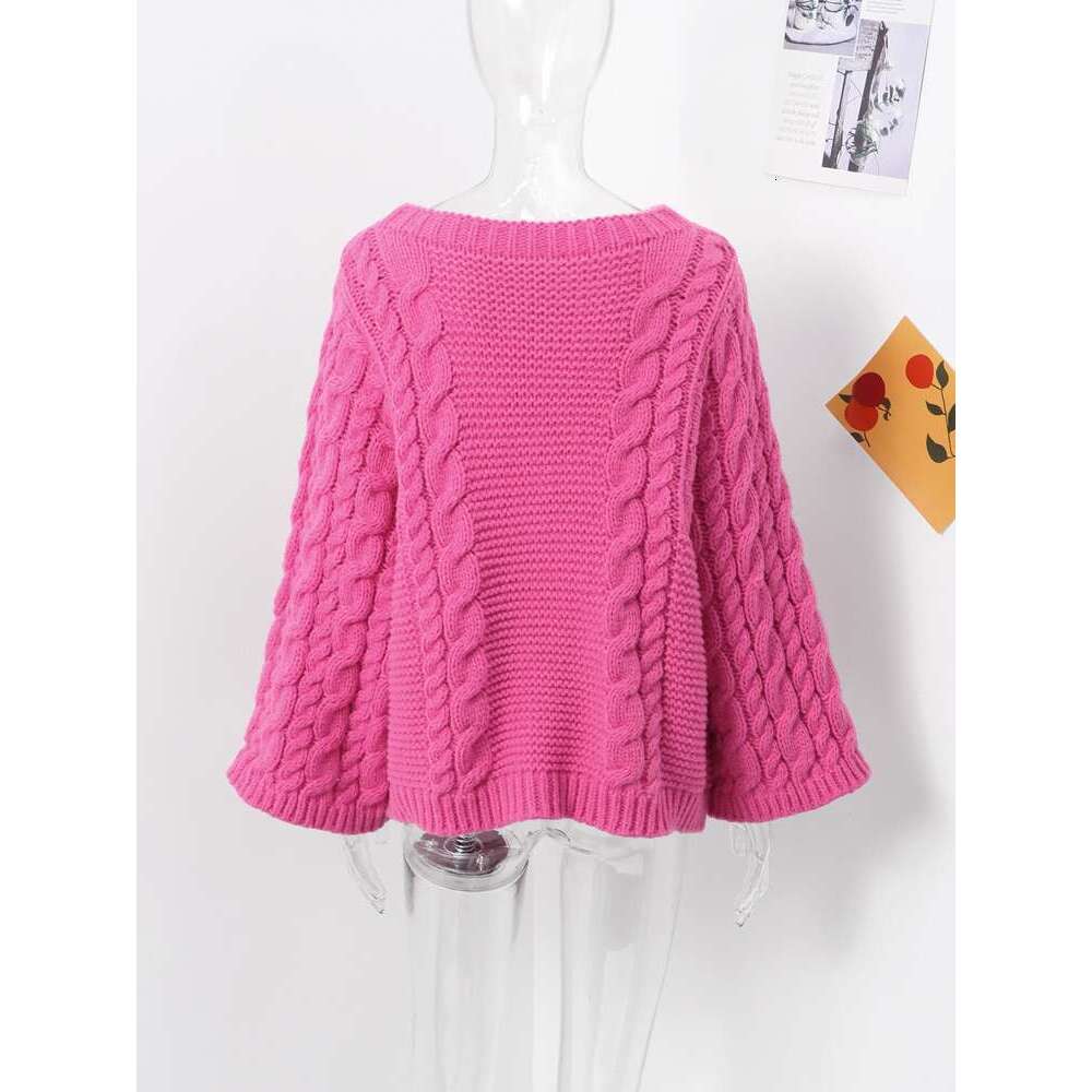 Loose Big Twist Knitted Women's Sweater Turtleneck Long Lantern Sleeve Female Pullover 2024 Autumn Winter Oversized Sweaters