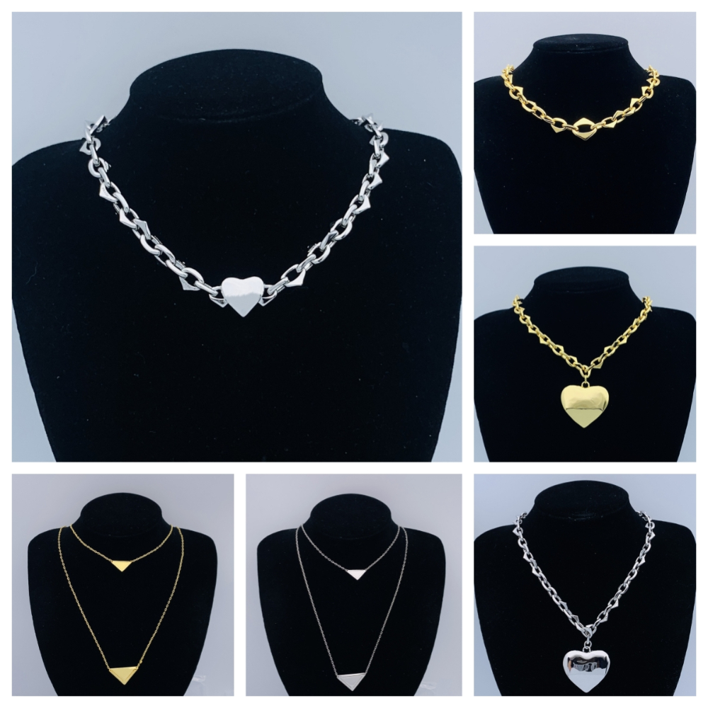 Designer Necklace Triangle Pendant Necklace Designer for Women Necklace Gold Color Link Summer Beach Luxury Necklace Designer Jewelry