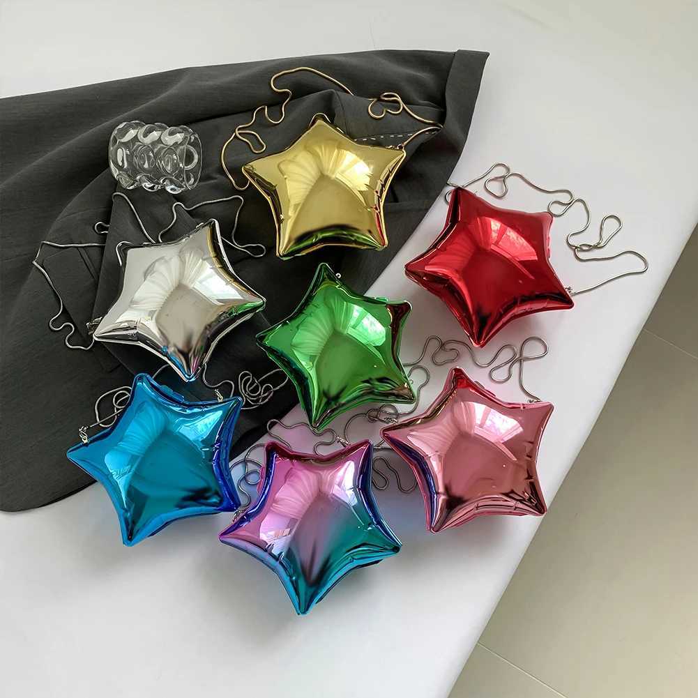 Fashion Creative Acrylic Star Shaped Crossbody Bags Designer Ladies Shoulder Bag Luxury Silver Evening Party Clutch Purses 2024 241016