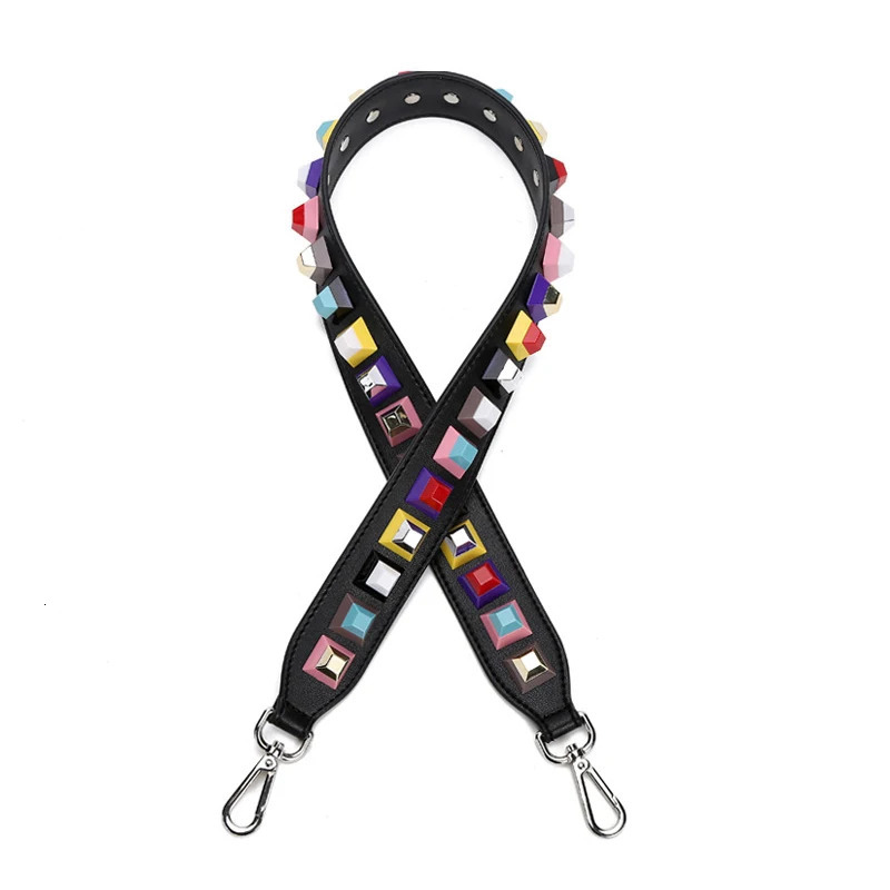 90cm leather bag shoulder strap color rivet stud handbag handle cross body replacement belt accessories customization 241008 4