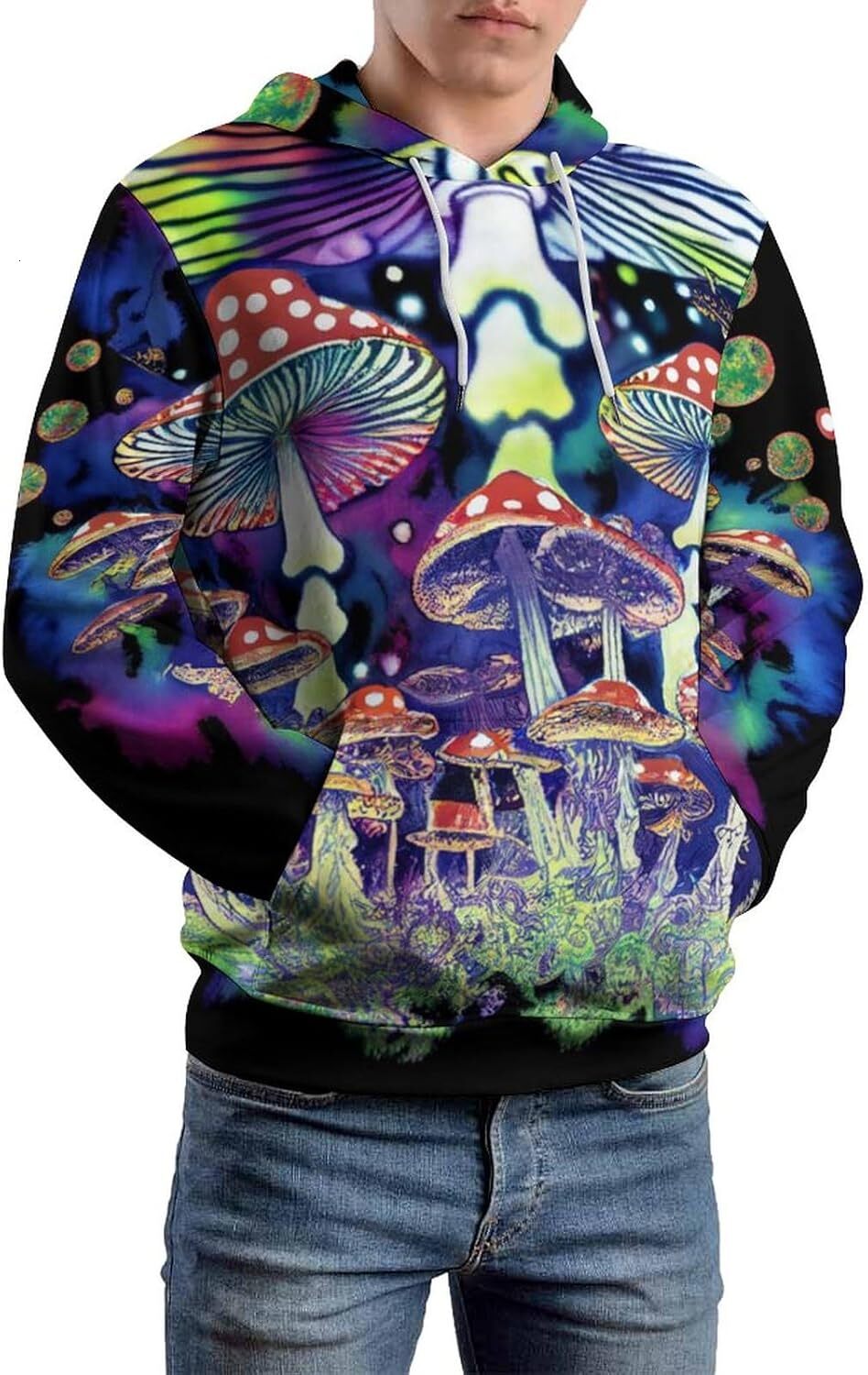 Hoodie for Mens Womens Vintage Funny Mushroom Vivid Gift Hoodies Colorful Aesthetics Mushroom Sweatshirt Hoodie Graphic Hoodies sweatshirt Pullover Lo
