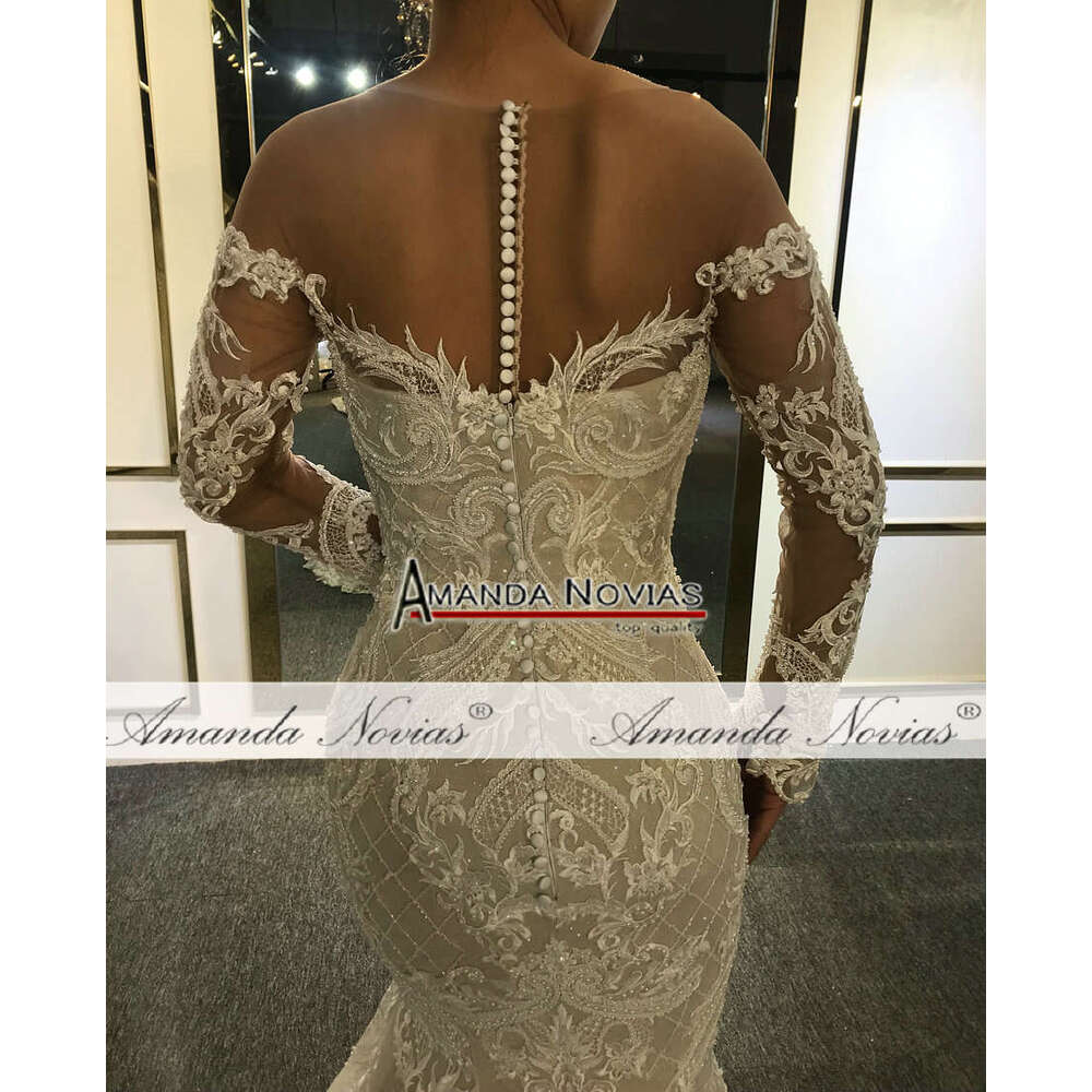 Off The Shoulder Long Lace Sleeves Mermaid Wedding Custom Order Bridal Dress