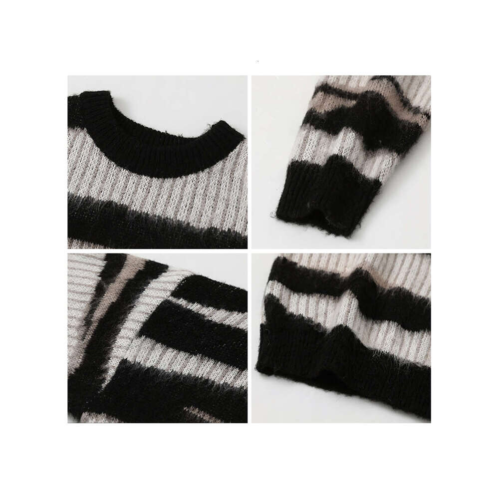 CHIC VEN Women Thick Sweaters Long Sleeve Pit Stripe Irregular Jumpers Lazy Knit Pullovers Female Top Autumn Spring 2023