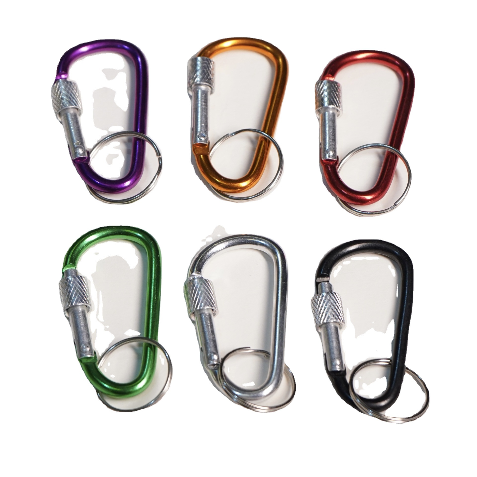 High-Quality D-Shaped Climbing Carabiner with Lock for Bags, Keychains & Chargers