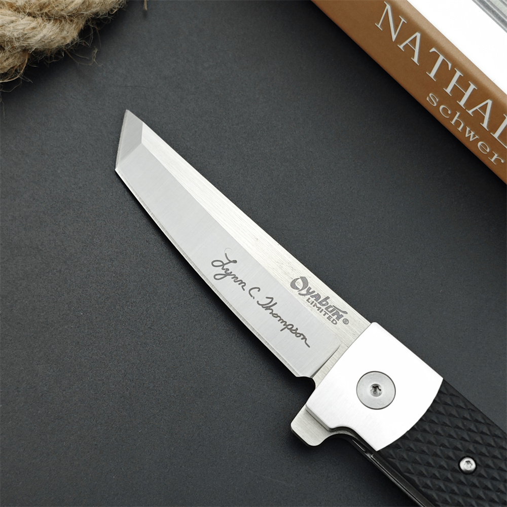 Outdoor Oyabun 26T Flipper Folding D2 Tanto Blade Nylon Wave Fiber Handle EDC Tool Tactical Survival Hunting Knife for Camping 535 15535 3300 565 556