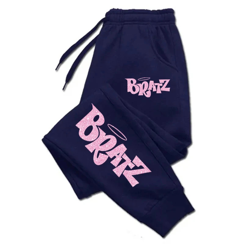Bratz Pink Printing Sweatpants Woman Casual Pocket Drawstring Pants Baggy Gym Jogger Tracksuit Sweat Trouser Couple Clothes 241016
