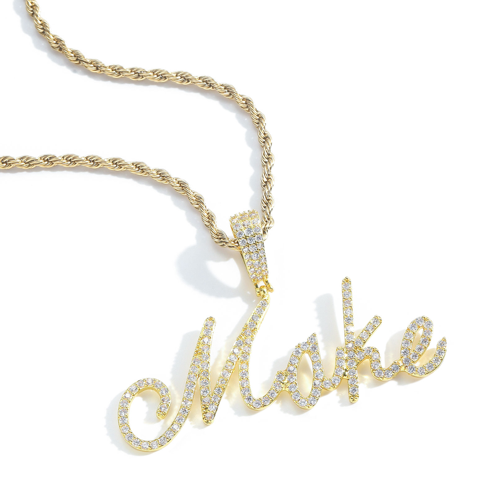 Custom A-Z Letters Name Pendant Necklace 18k Gold Plated Jewelry Women Men Gift