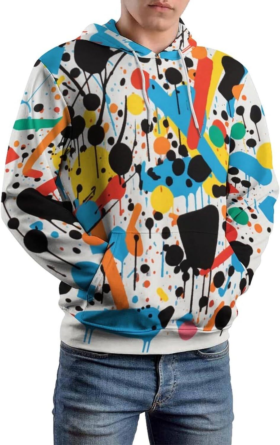 Hoodie for Mens Womens Unisex 3D Funny Graffiti Pattern Hoodie Adult Aesthetics Sweatshirt Hoodie Pocket Graphic Hoodies sweatshirt Pullover Long Slee