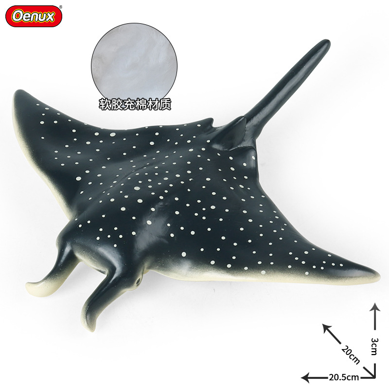 Children's Cognitive Play Set - Realistic Large Manta Ray & Great White Shark Models