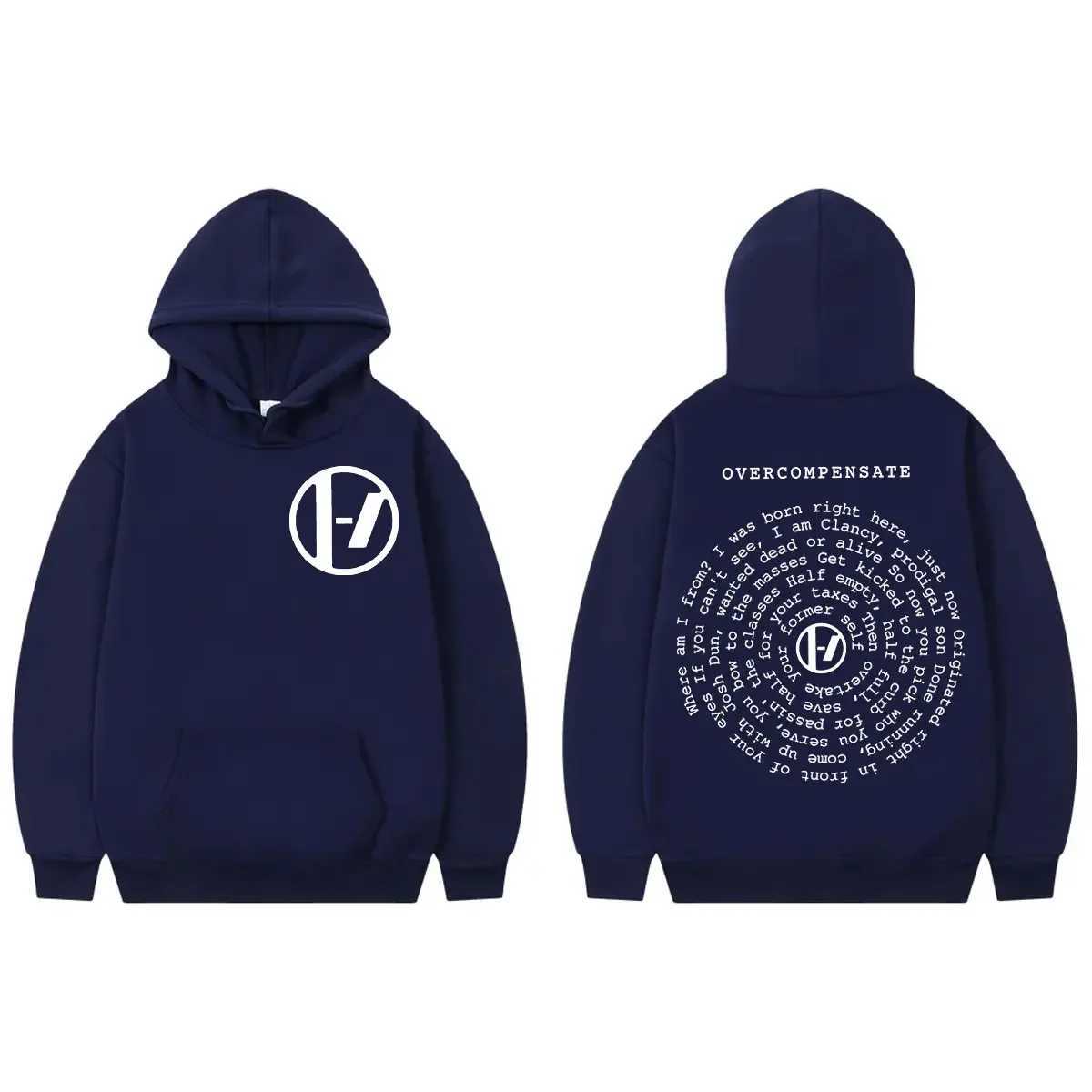 Twenty One Pilots double-sided printed hooded sweatshirt fashionable and casual oversized pull-out mens and womens casual long Sleve Flce sweatshirt C