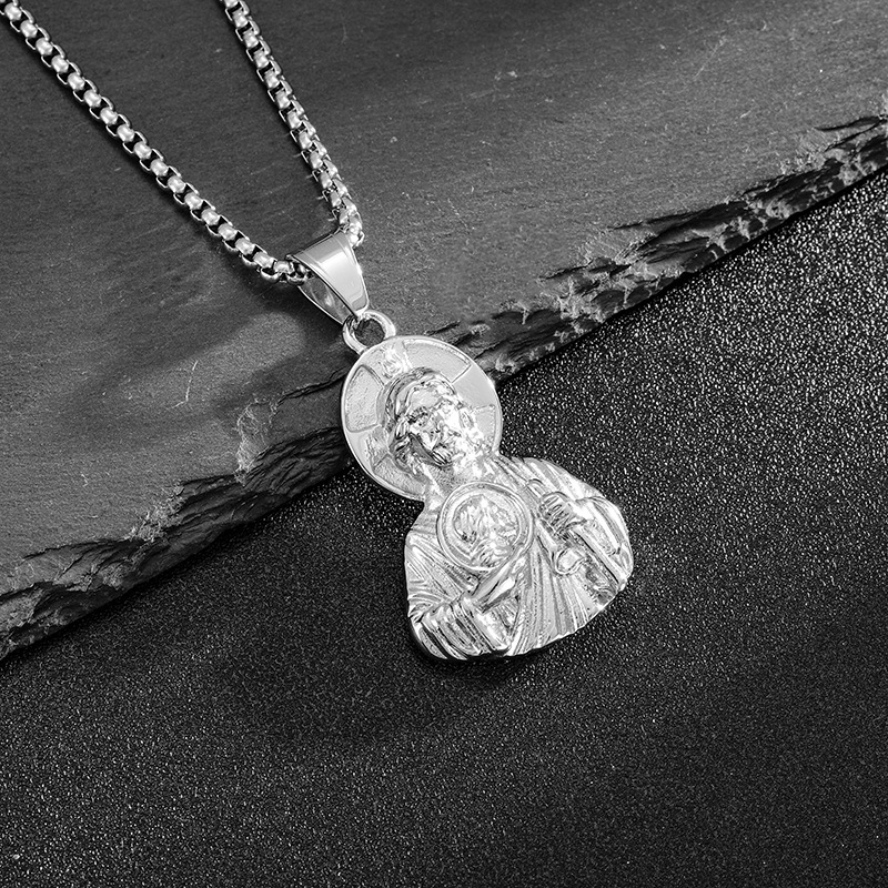 Hip Hop St Jude Pendant Necklace Stainless Steel 18K Gold Plated Jewelry