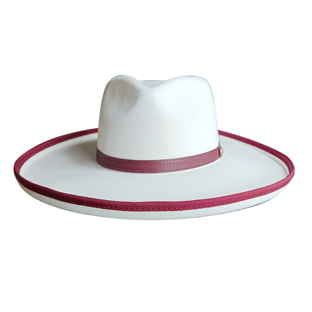 Fashionable Fedora Big Brim Felt Hat Panama Mens Jazz Hat Love Top Package Gentleman Elegant Hat 241011