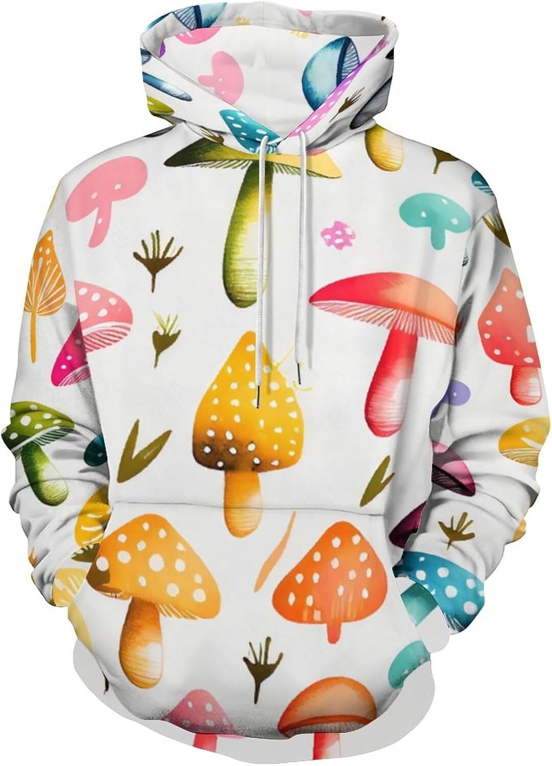 Hoodie for Mens Womens Hippie Mushroom Hoodie Clothing Vintage Aesthetics Plant Cartoon Pattern Long Sleeve Sweatshirt Graphic Fashion Trends