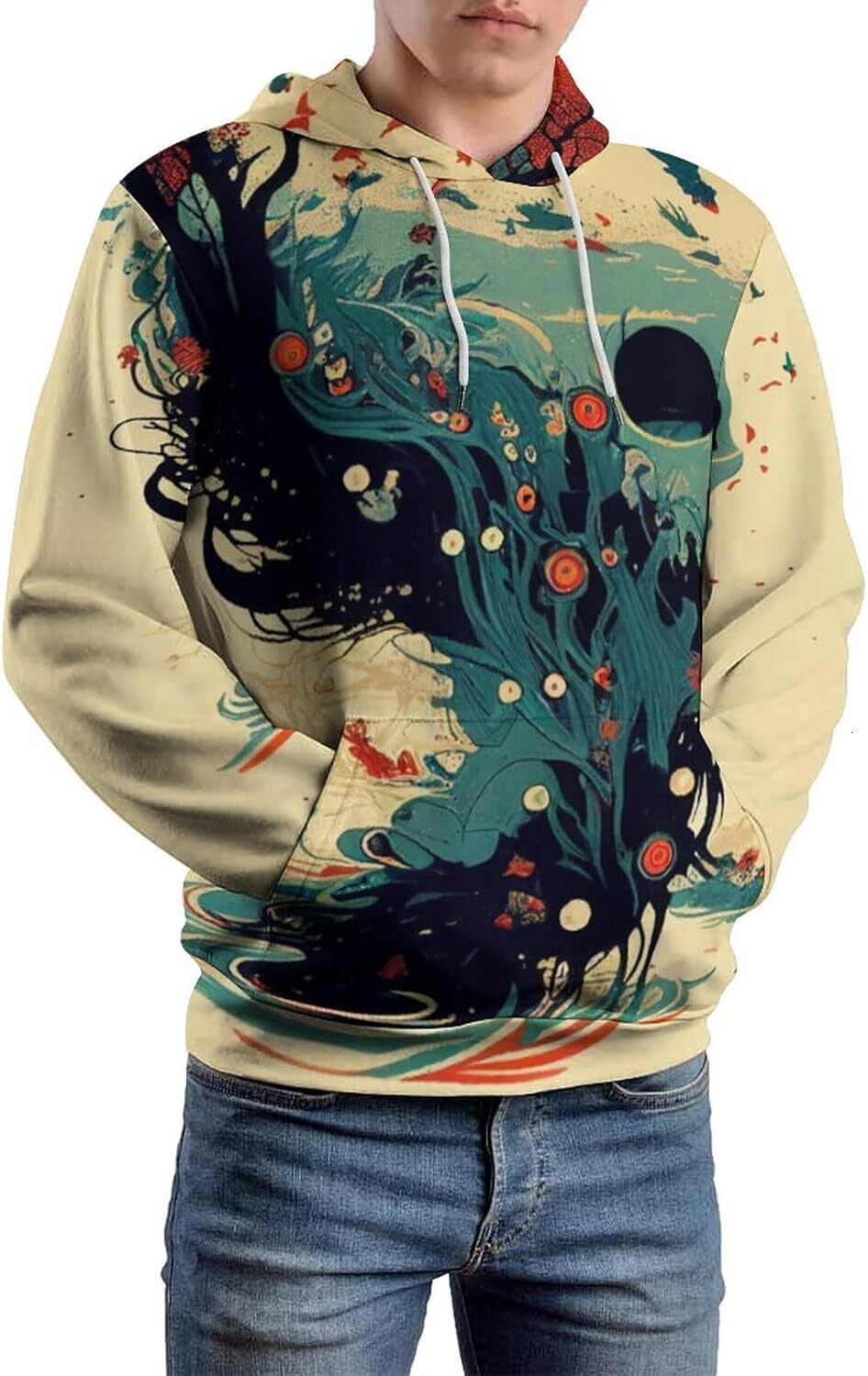 Hoodie for Mens Womens Mens Novelty Playing Card Skull Hoodie 3D Funny Pattern Print Tie Dyed Sweatshirt Hoodie Graphic Hoodies sweatshirt Pullover Lo