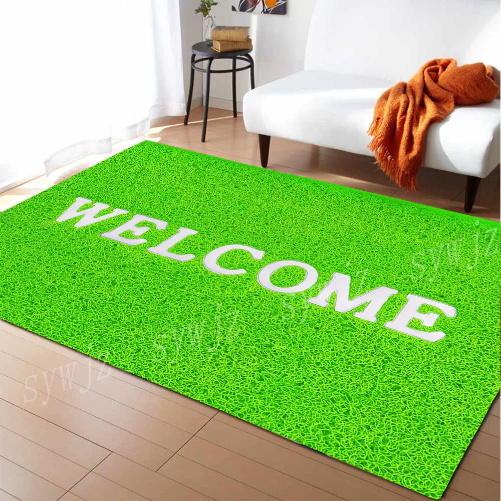 Wet Grass Carpet Green Area Rug Living Room Floor Mat Bedroom Bedside Bay Window Sofa Home Decor Washroom 241015