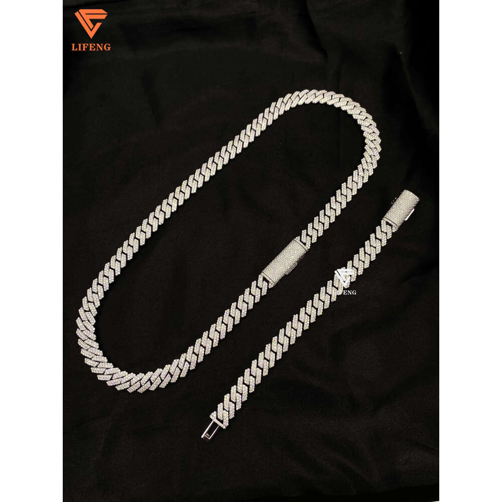 Tight Design Hip-Hop Mens 12Mm -20Mm Pure Sier VVS Moissanite Heavy Chilled Cuban Chain Necklace