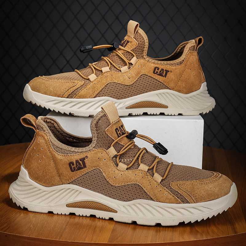 High Quality Outdoor Men's Sneakers Fashion Brown Elastic Casual Man Summer Mesh Breathable Non-Slip Sports Shoes For Men