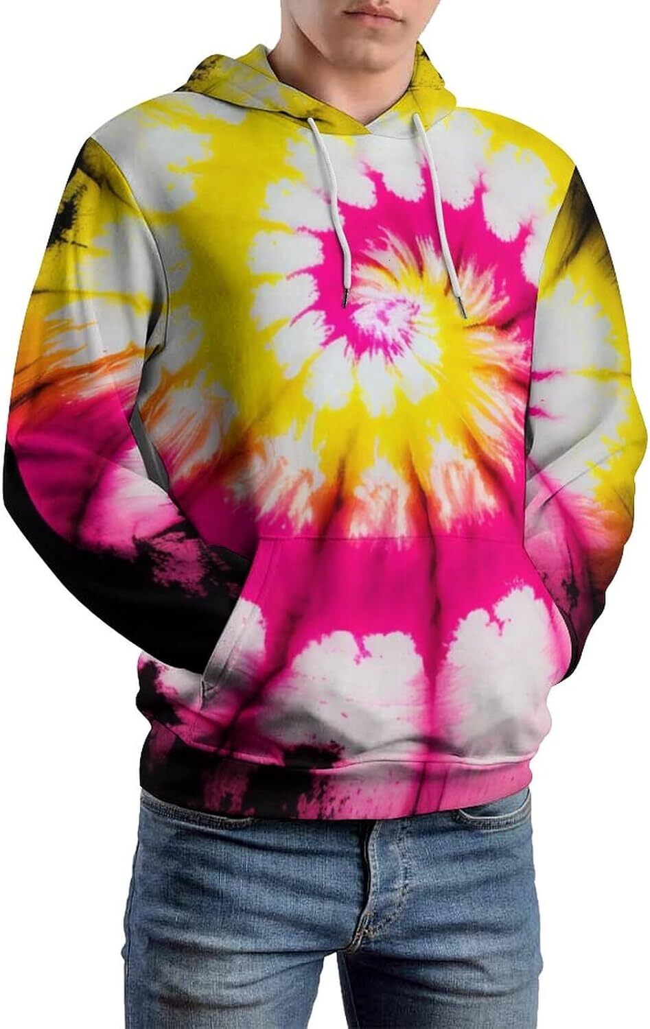 Hoodie for Mens Womens Mens Novelty Rainbow Spiral Hoodie Hippie Tie Dyed Sweatshirt Hoodies Top Graphic Hoodies sweatshirt