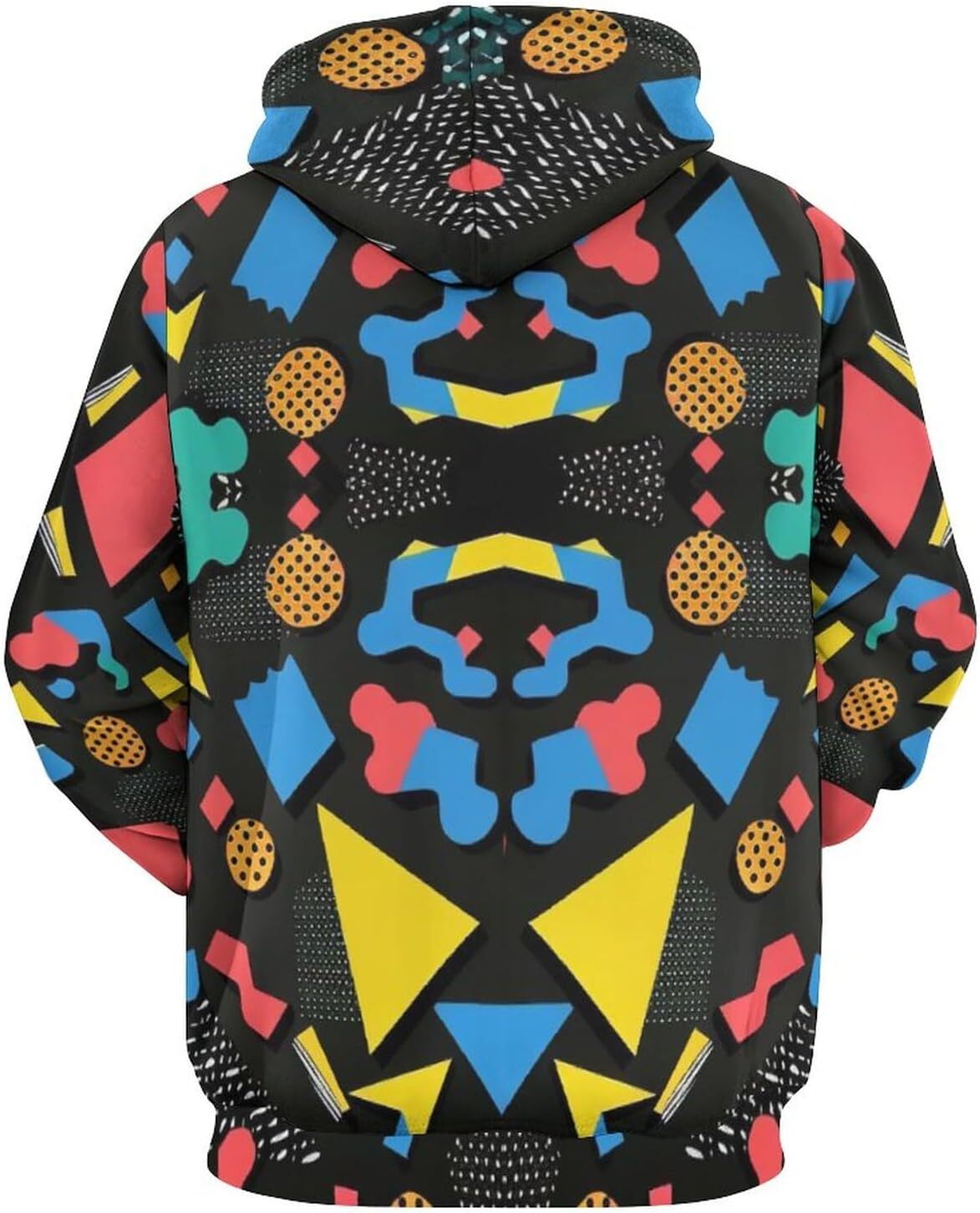 Hoodie for Mens Womens Colorful 90s Style Hoodie Vintage Geometric Tie Dyed Pattern Long Sleeved Sweatshirt Hoodie Graphic Hoodies sweatshirt Pullover