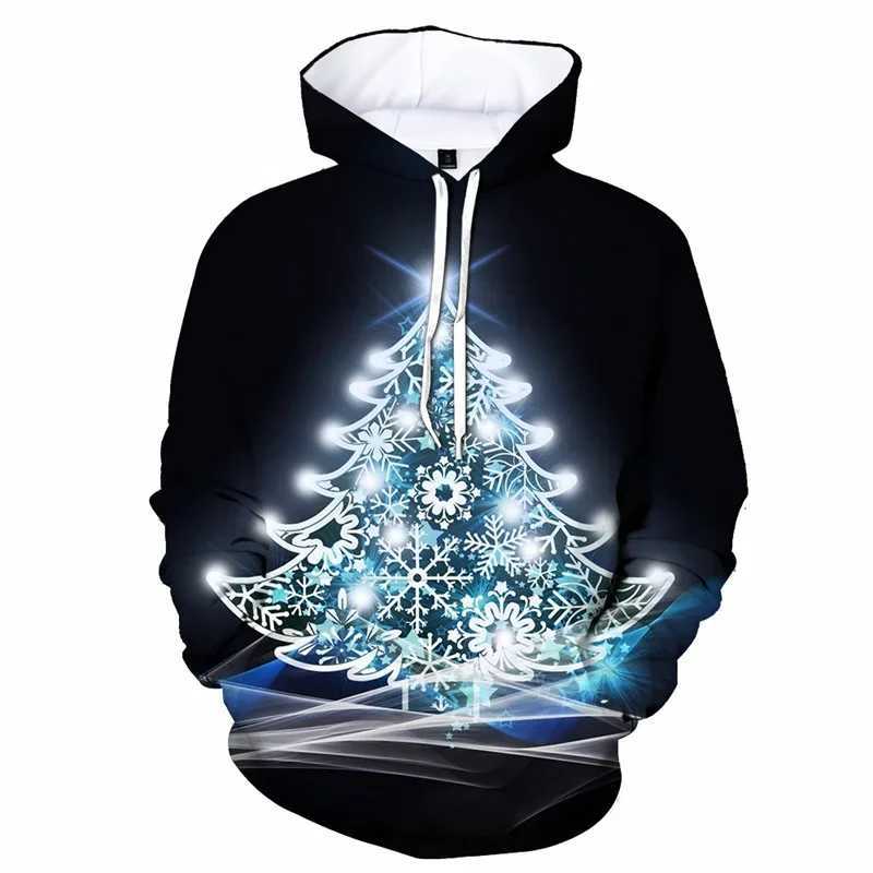3D printed hoodie Christmas tree snowman Christmas hoodie boys fashionable and funny long sleeved zipper womens cute Harajuku top Y241016