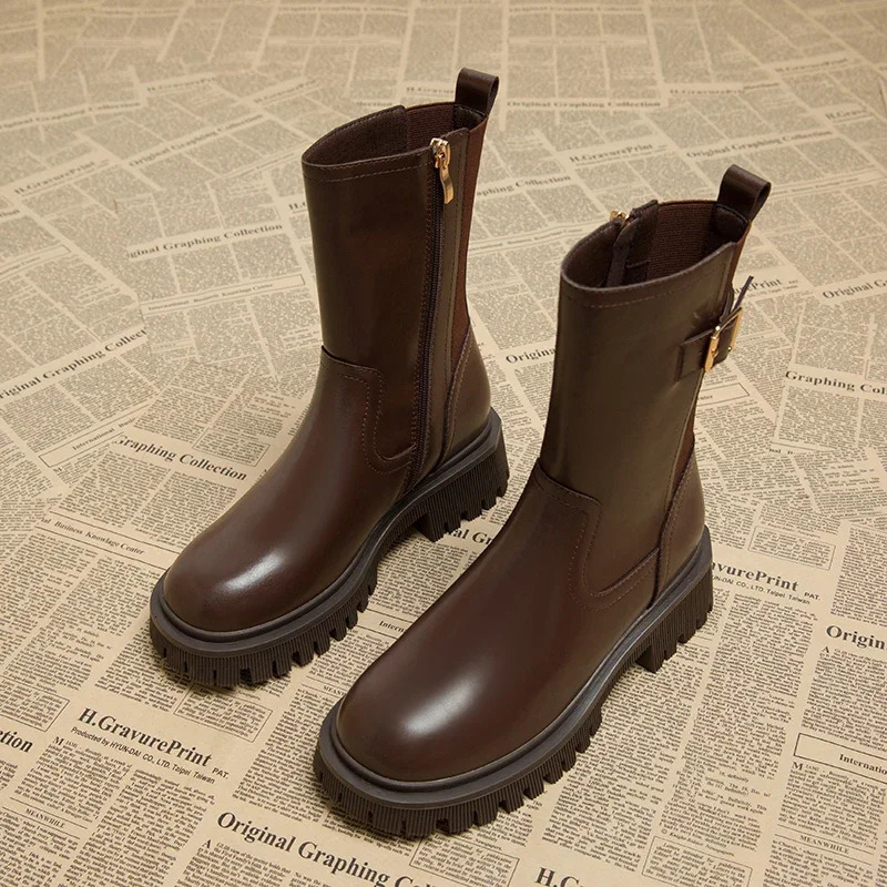 Women Ankle Boots Fashion Eelgant Side Zippers Shoes Vintage Square Heels Autumn Winter Ladies Booties 241016 0d8f