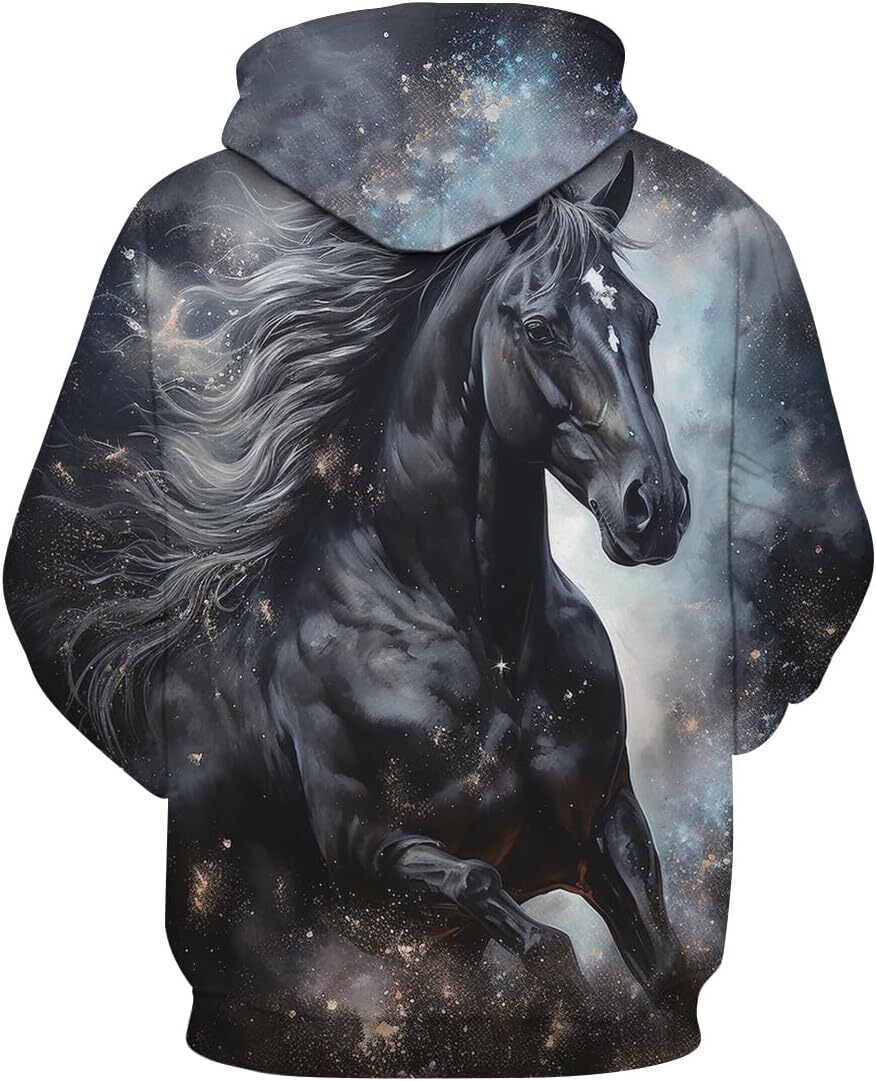 Hoodie for Mens Womens Unisex Dream White Horse Hoodies 3D Animal Pattern Novelty Long Sleeve Sweatshirt Hoodie Graphic Hoodies sweatshirt Fashion Tre