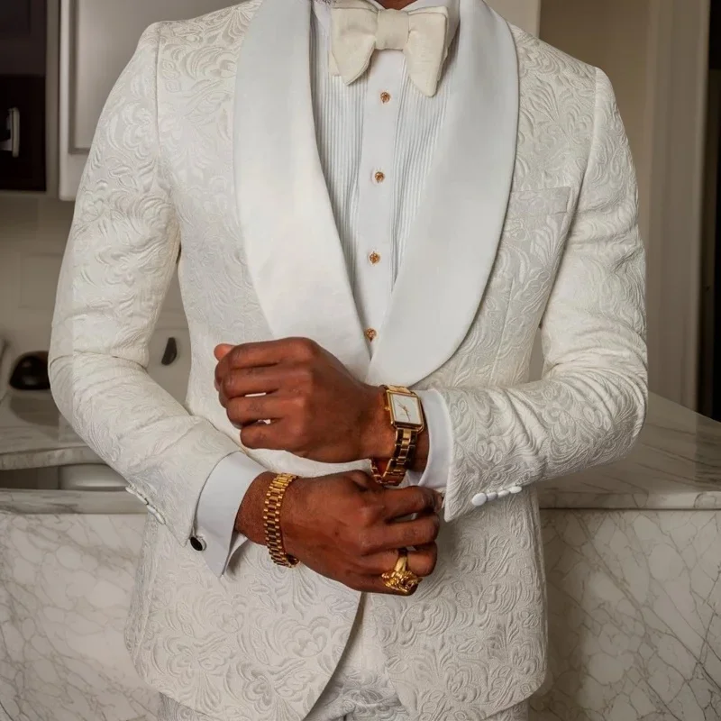 Floral Wedding Suit Jacket for Men 1 Piece Slim Fit Blazer for Groom Tuxedo Male Fashion Jacket Single Piece 2025