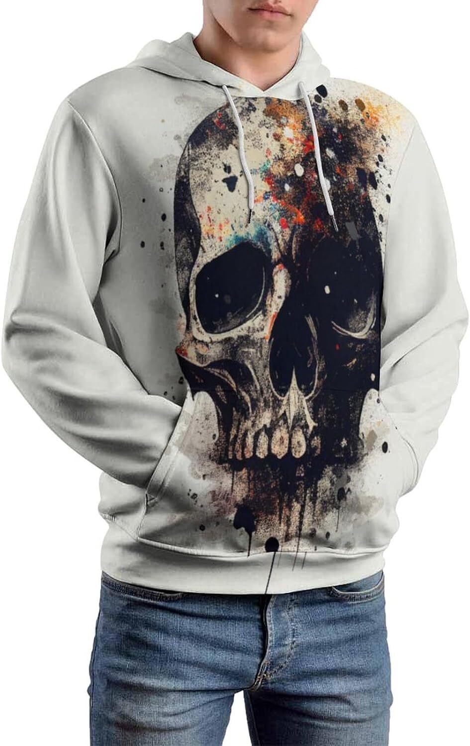 Hoodie for Mens Womens Mens Skull Hoodie 3D Printed Tie Dyed Soul Skull Casual Sweatshirt Hoodie Graphic Hoodies sweatshirt Fashion Trends