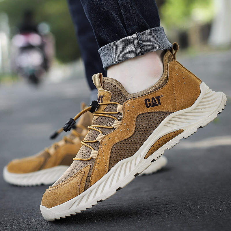 High Quality Outdoor Men's Sneakers Fashion Brown Elastic Casual Man Summer Mesh Breathable Non-Slip Sports Shoes For Men