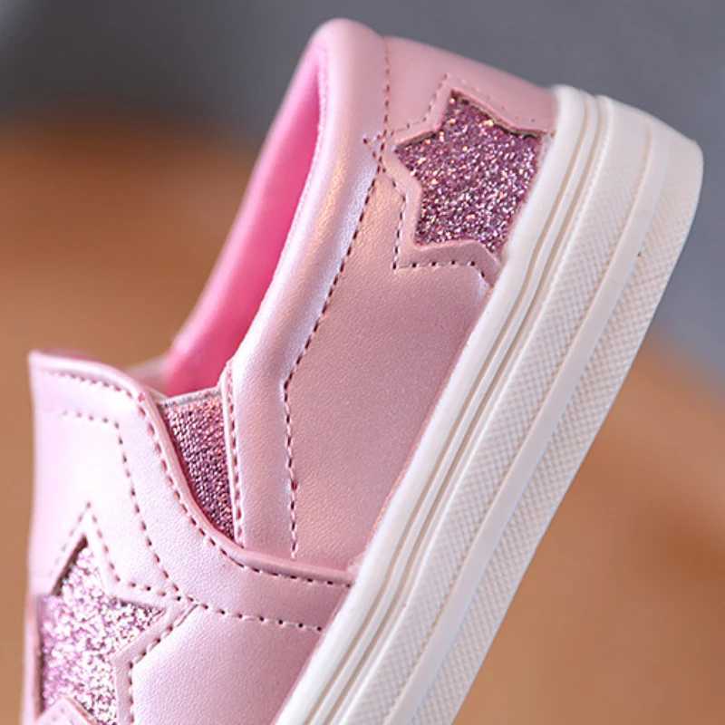 Girls casual boys and girls fashionable sequin ice skates autumn school running childrens 8 shoes leather sneakers H260305