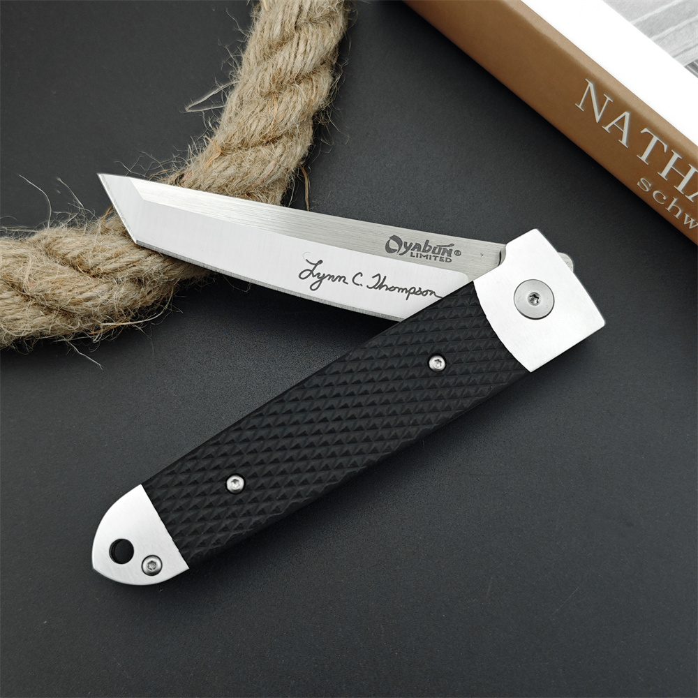 Outdoor Oyabun 26T Flipper Folding D2 Tanto Blade Nylon Wave Fiber Handle EDC Tool Tactical Survival Hunting Knife for Camping 535 15535 3300 565 556