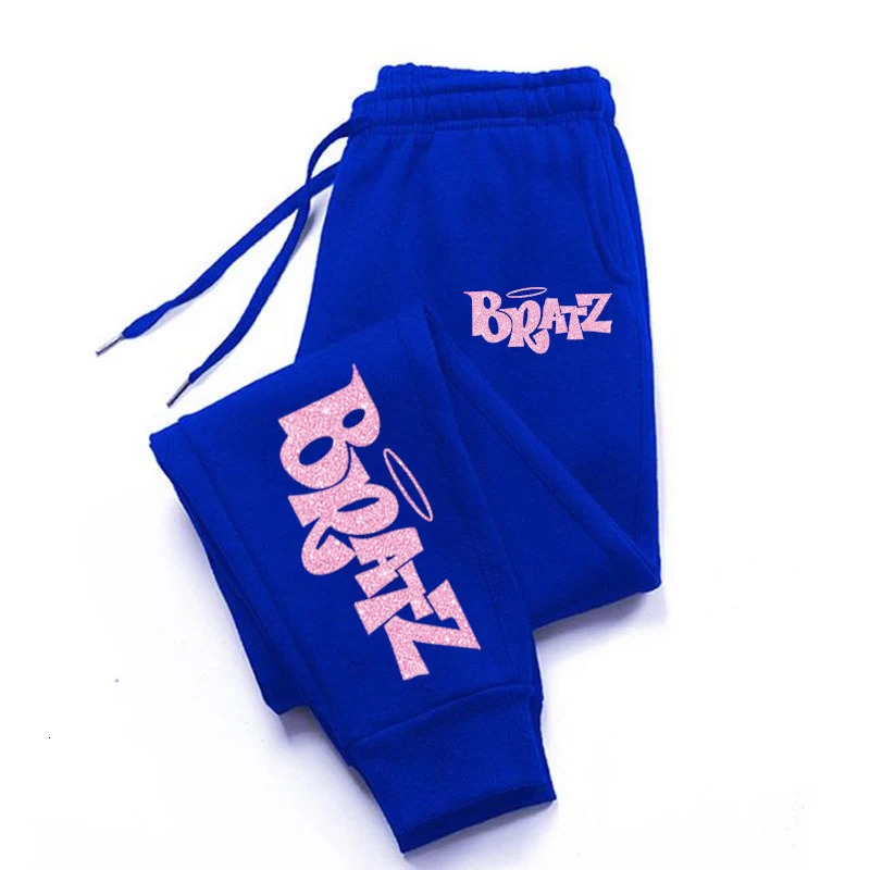 Bratz Pink Printing Sweatpants Woman Casual Pocket Drawstring Pants Baggy Gym Jogger Tracksuit Sweat Trouser Couple Clothes 241016